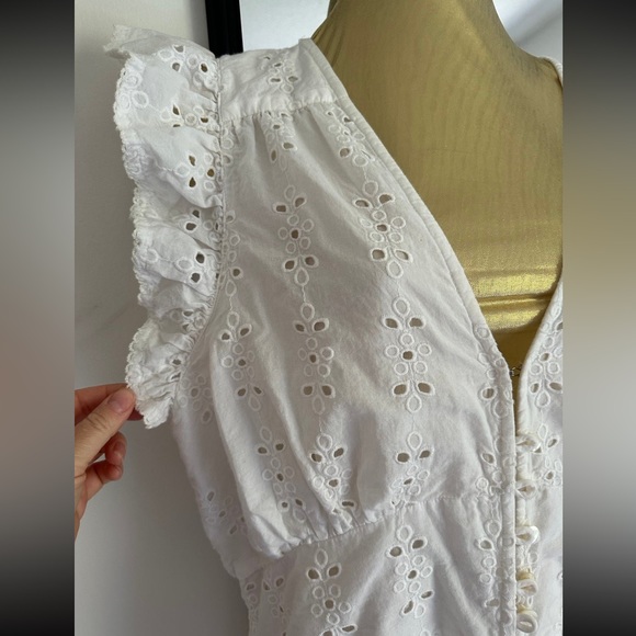 $208 Gorgeous Eyelet Cleobella Brielle Midi Dress Ivory white Size L Price FIRM - Picture 4 of 16